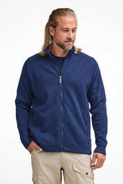 HENRY FULL ZIP WB, 100% FINE MERINOULL — STEELBLUE - Ivanhoe of Sweden