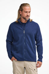 HENRY FULL ZIP WINDBREAKER, 100% FINE MERINOULL — STEELBLUE