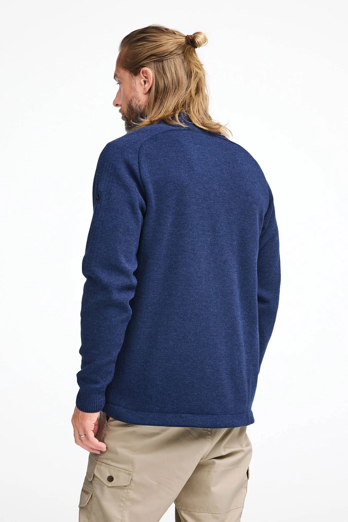 HENRY FULL ZIP WB, 100% FINE MERINOULL — STEELBLUE - Ivanhoe of Sweden