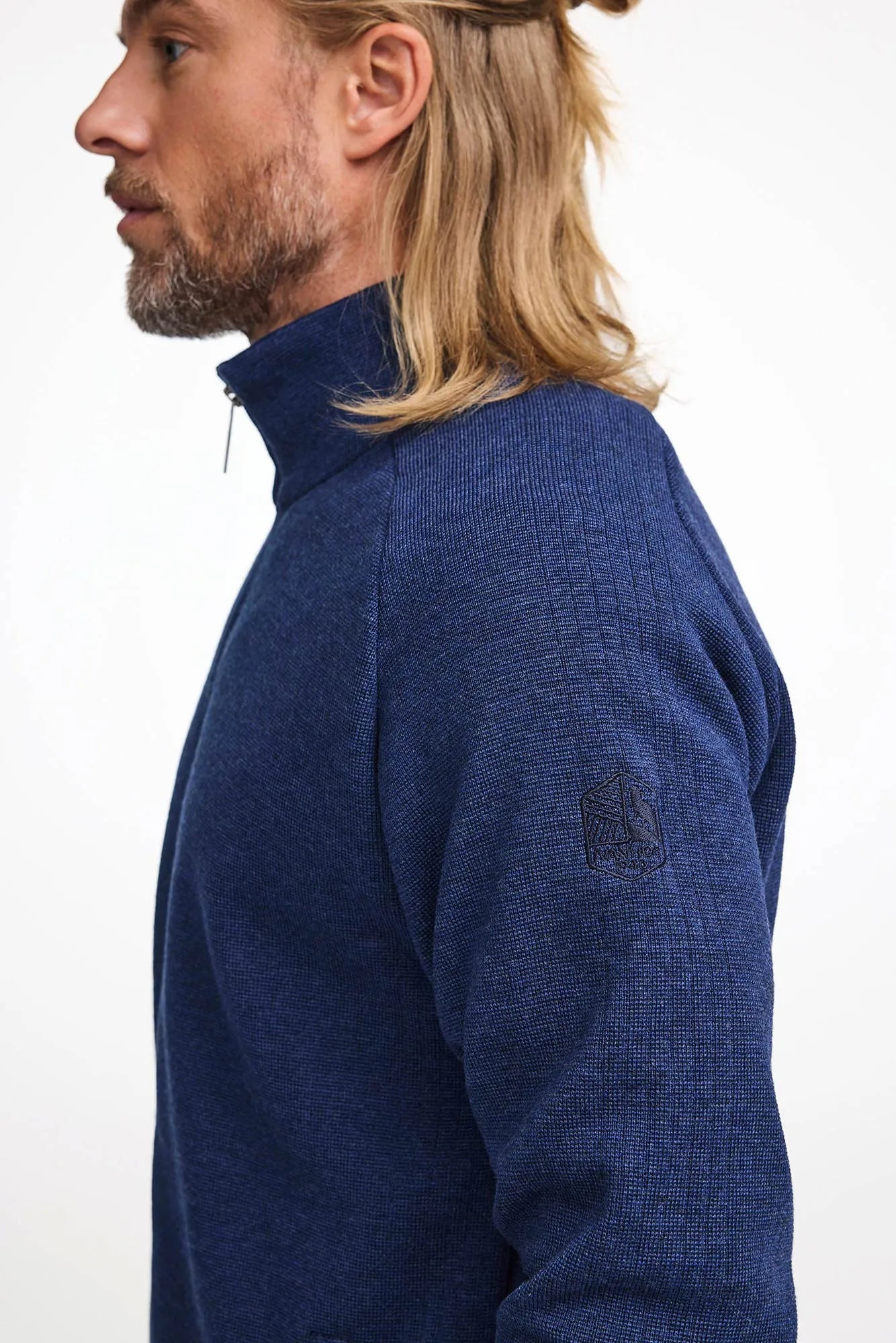 HENRY FULL ZIP WB, 100% FINE MERINOULL — STEELBLUE - Ivanhoe of Sweden