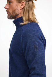HENRY FULL ZIP WB, 100% FINE MERINOULL — STEELBLUE - Ivanhoe of Sweden