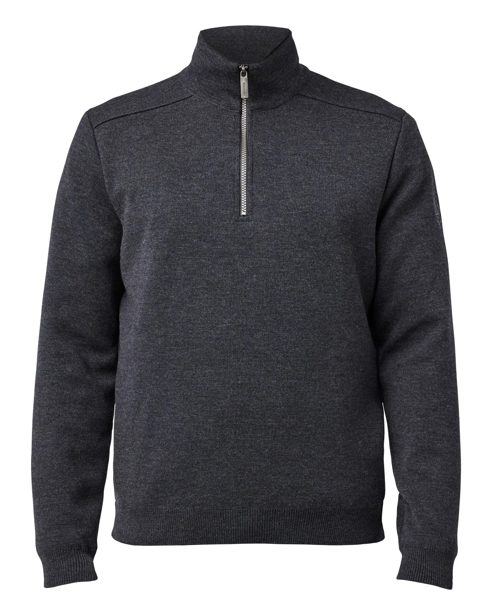 RUBEN HALF ZIP WB, 100% FINE MERINOULL — GRAPHITE MARL - Ivanhoe of Sweden