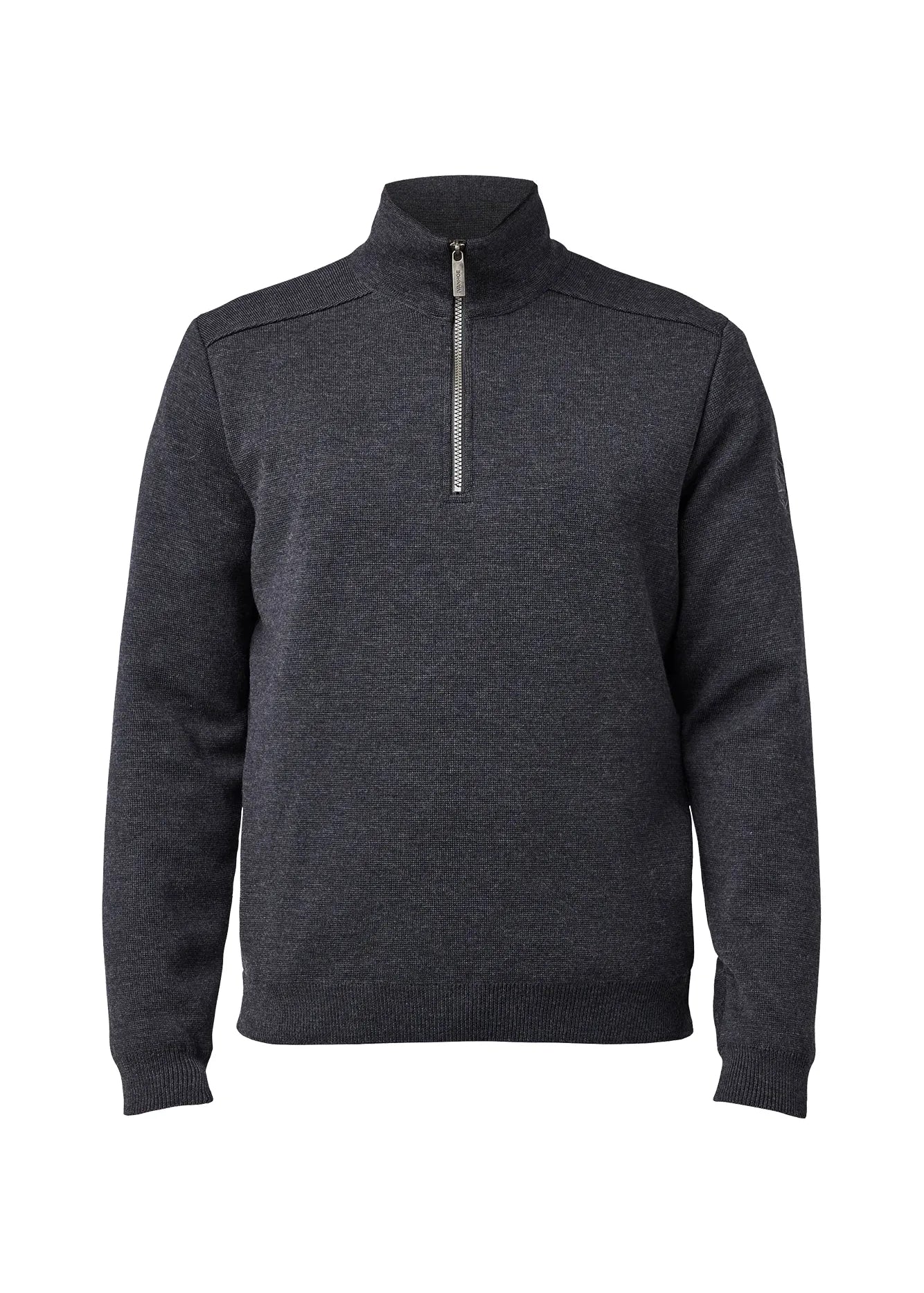 RUBEN HALF ZIP WB, 100% FINE MERINOULL — GRAPHITE MARL - Ivanhoe of Sweden