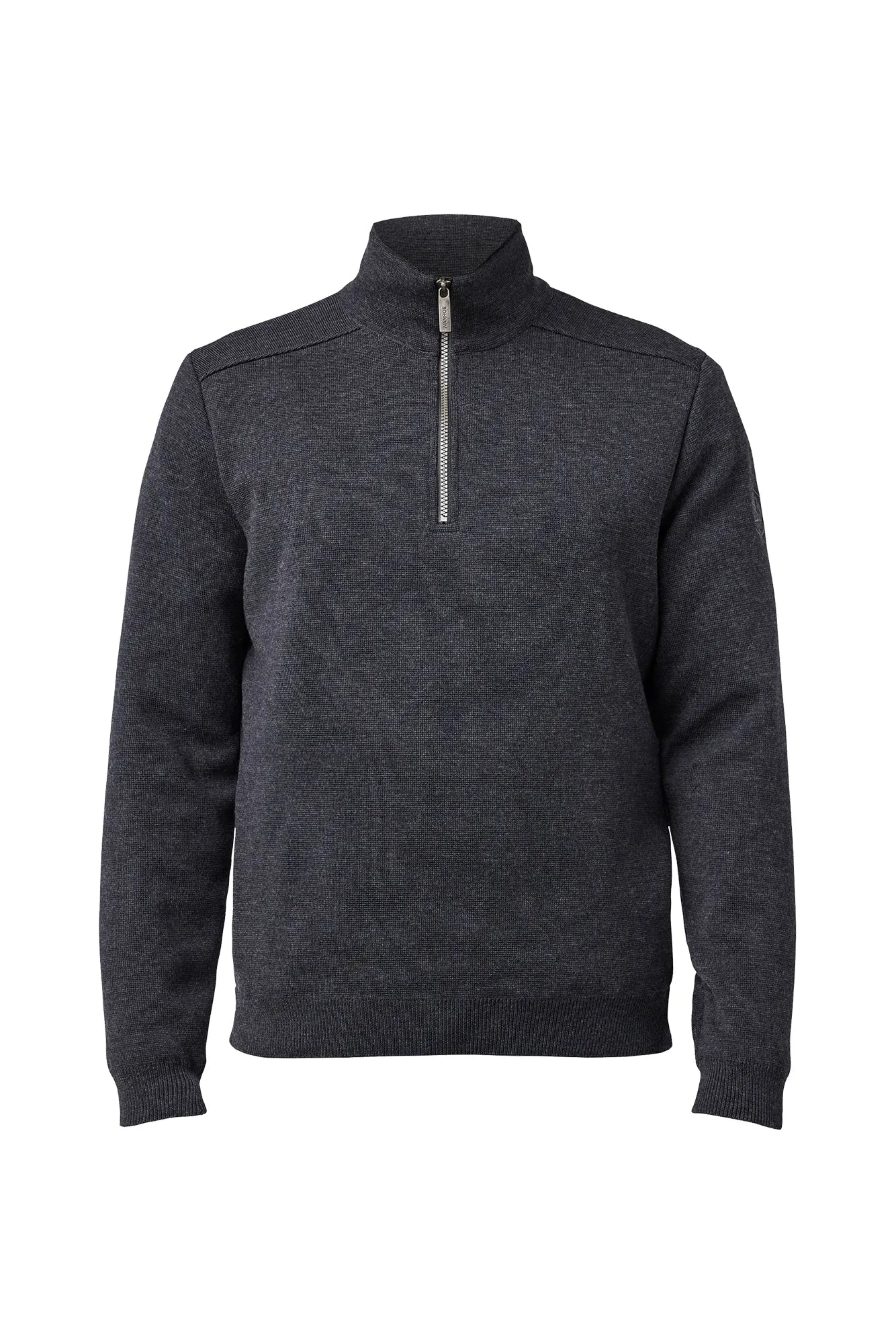 RUBEN HALF ZIP WB, 100% FINE MERINOULL — GRAPHITE MARL - Ivanhoe of Sweden