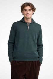 RUBEN HALF ZIP WB, 100% FINE MERINOULL — RIFLE GREEN - Ivanhoe of Sweden