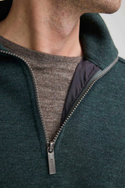RUBEN HALF ZIP WB, 100% FINE MERINOULL — RIFLE GREEN - Ivanhoe of Sweden