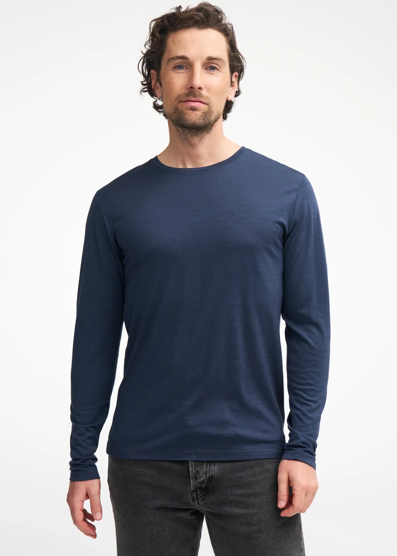 UNDERWOOL MERINO LONG SLEEVE MALE — BLACK - Ivanhoe of Sweden
