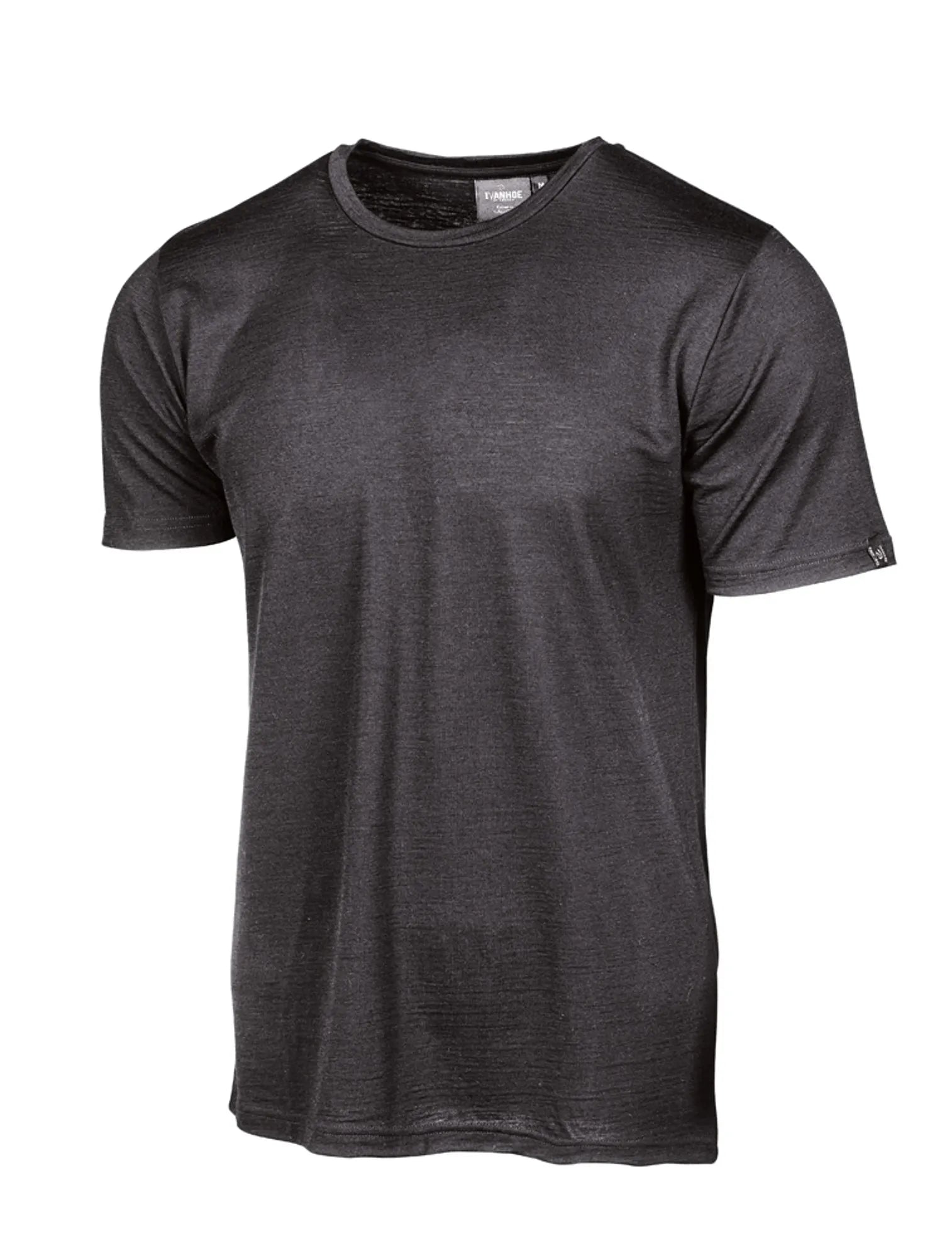 UNDERWOOL CEASAR T - SHIRT, 100% EXTRA FIN MERINOULL — GRAPHITE MARL - Ivanhoe of Sweden