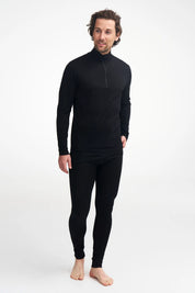 UNDERWOOL SONNY HALF ZIP, 100% EXTRA FINE MERINOULL — STEELBLUE - Ivanhoe of Sweden