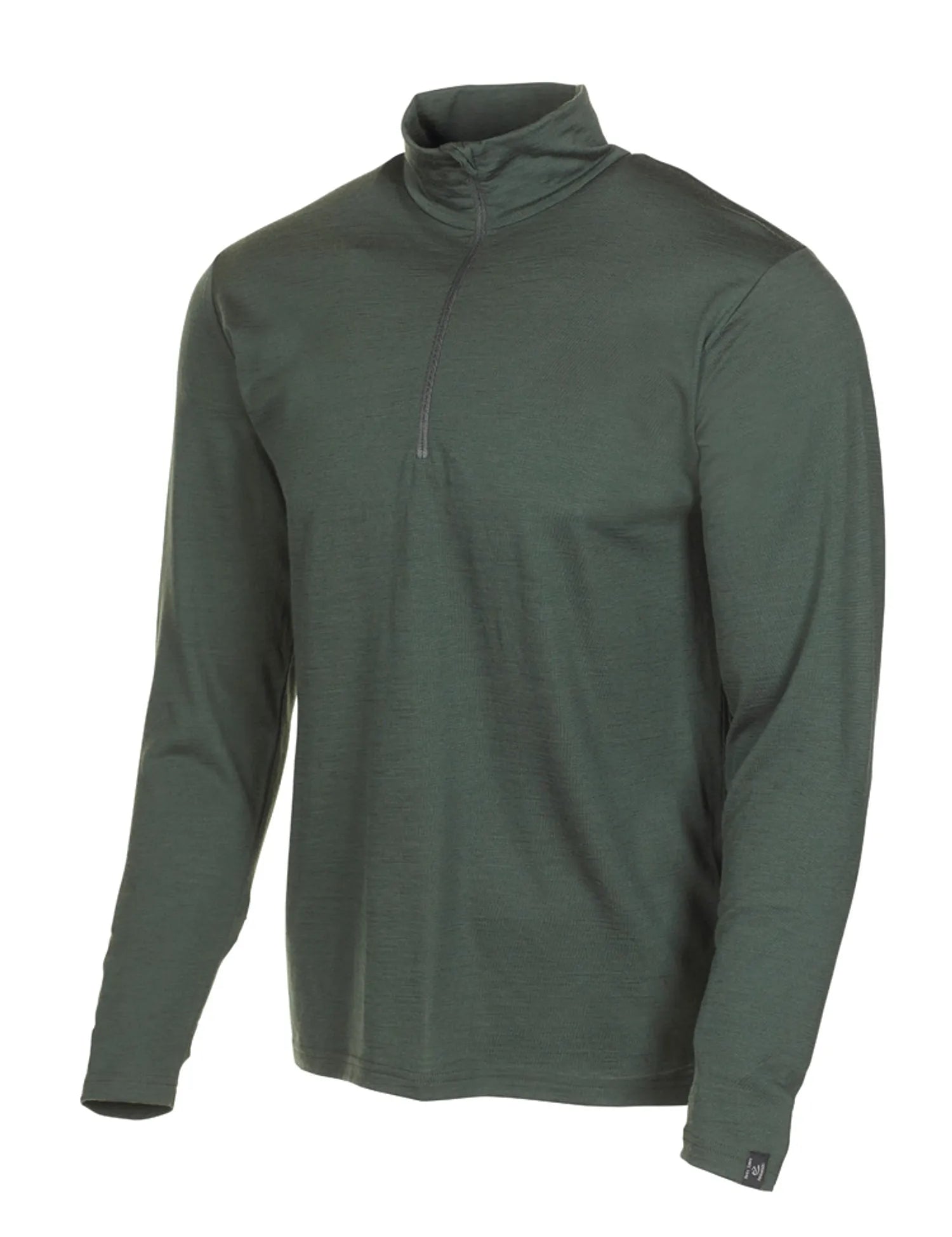UNDERWOOL SONNY HALF ZIP, 100% EXTRA FINE MERINOULL — RIFLE GREEN - Ivanhoe of Sweden