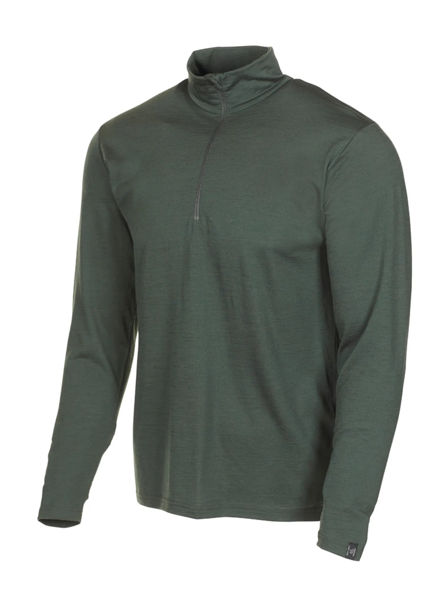 UNDERWOOL SONNY HALF ZIP, 100% EXTRA FINE MERINOULL — RIFLE GREEN - Ivanhoe of Sweden