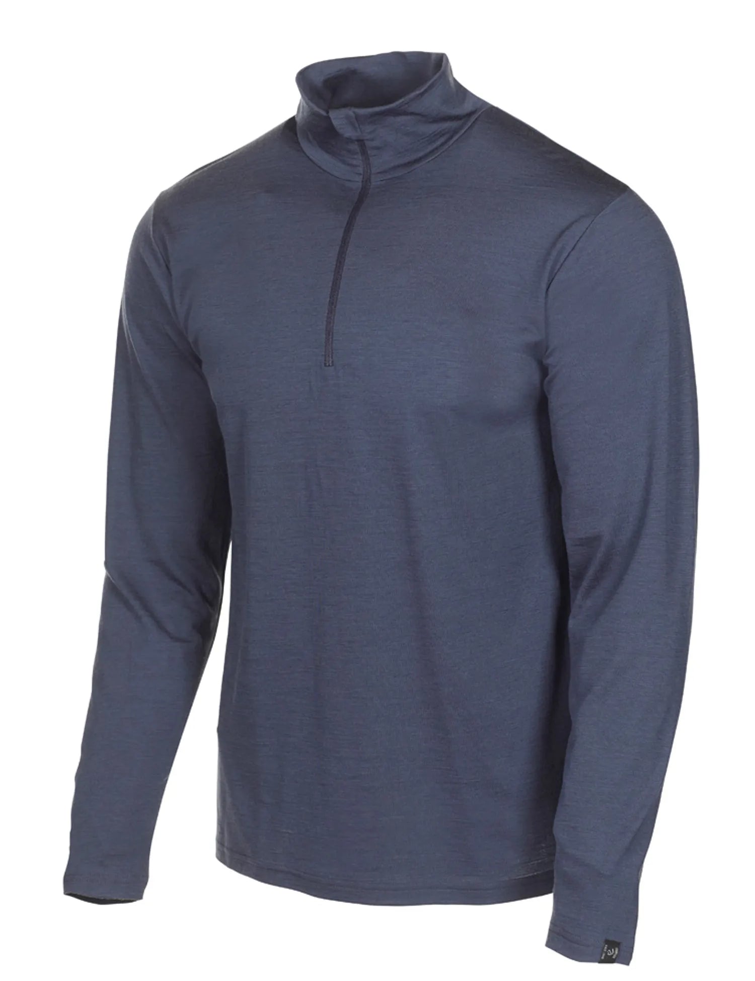 UNDERWOOL SONNY HALF ZIP, 100% EXTRA FINE MERINOULL — STEELBLUE - Ivanhoe of Sweden