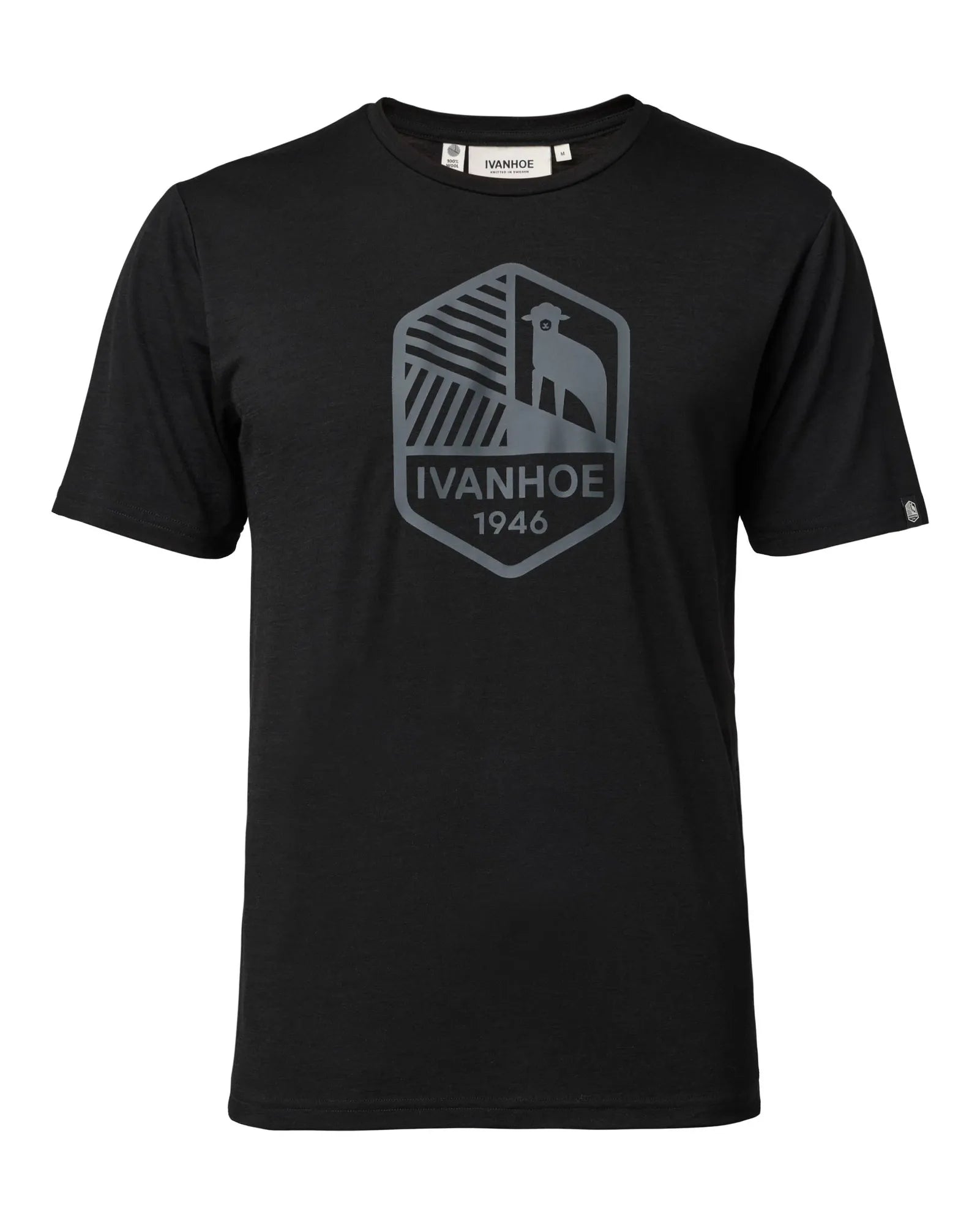 UW CEASAR SHIELD, 100% EXTRA FIN MERINO ULL — BLACK - Ivanhoe of Sweden