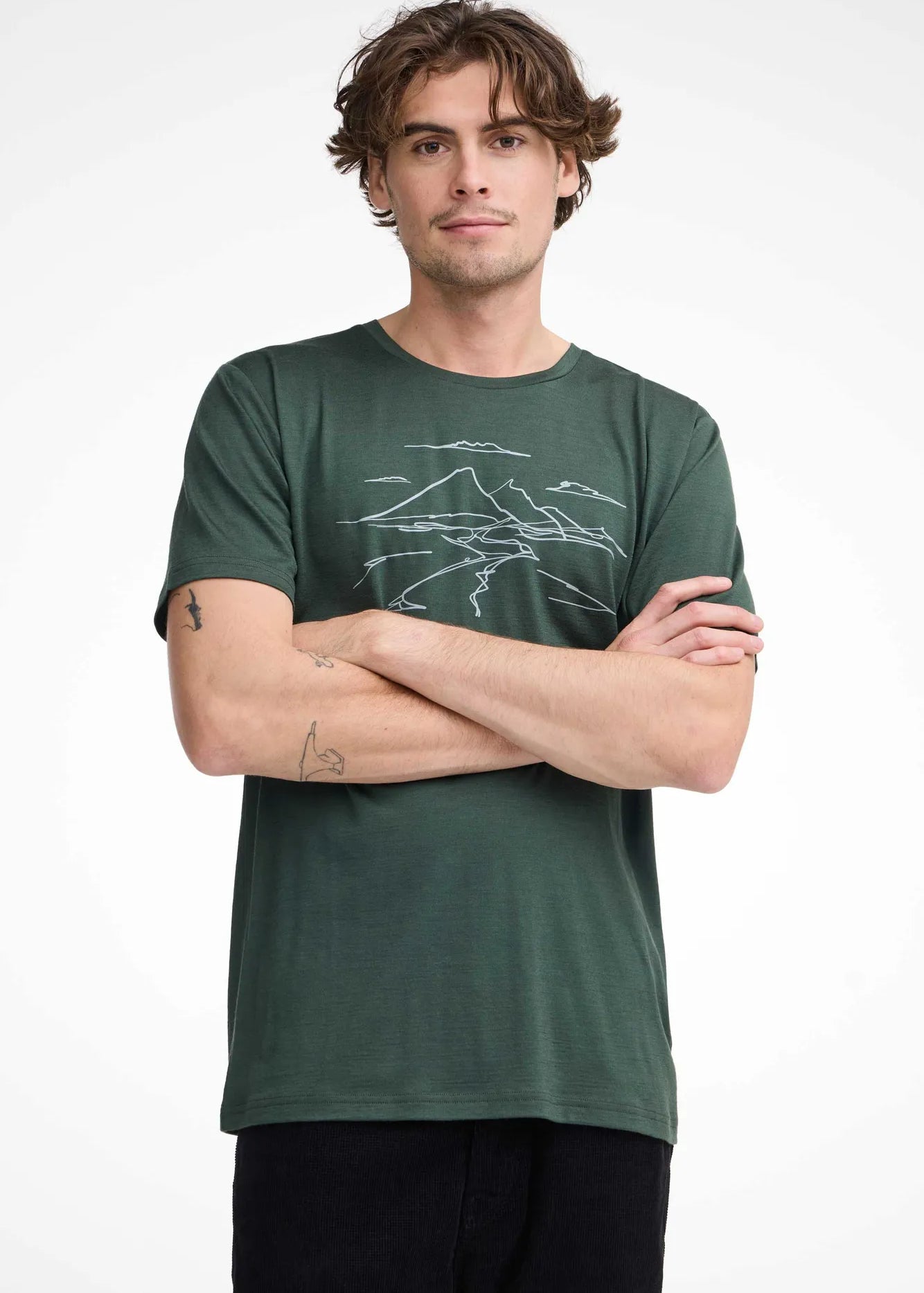 UW CEASAR MOUNTAIN, 100% EXTRA FINE MERINOULL — RIFLE GREEN - Ivanhoe of Sweden