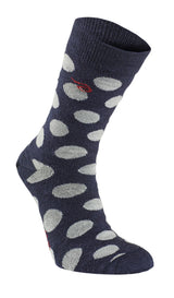 WOOL SOCK DOT  — LIGHT NAVY