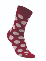 WOOL SOCK DOT  — RED BUD