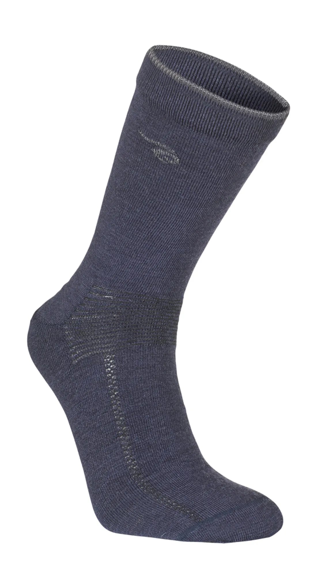 WOOL SOCK, TUNN ULLSTRUMPA MED FÖRSTÄRKNING — LIGHT NAVY - Ivanhoe of Sweden