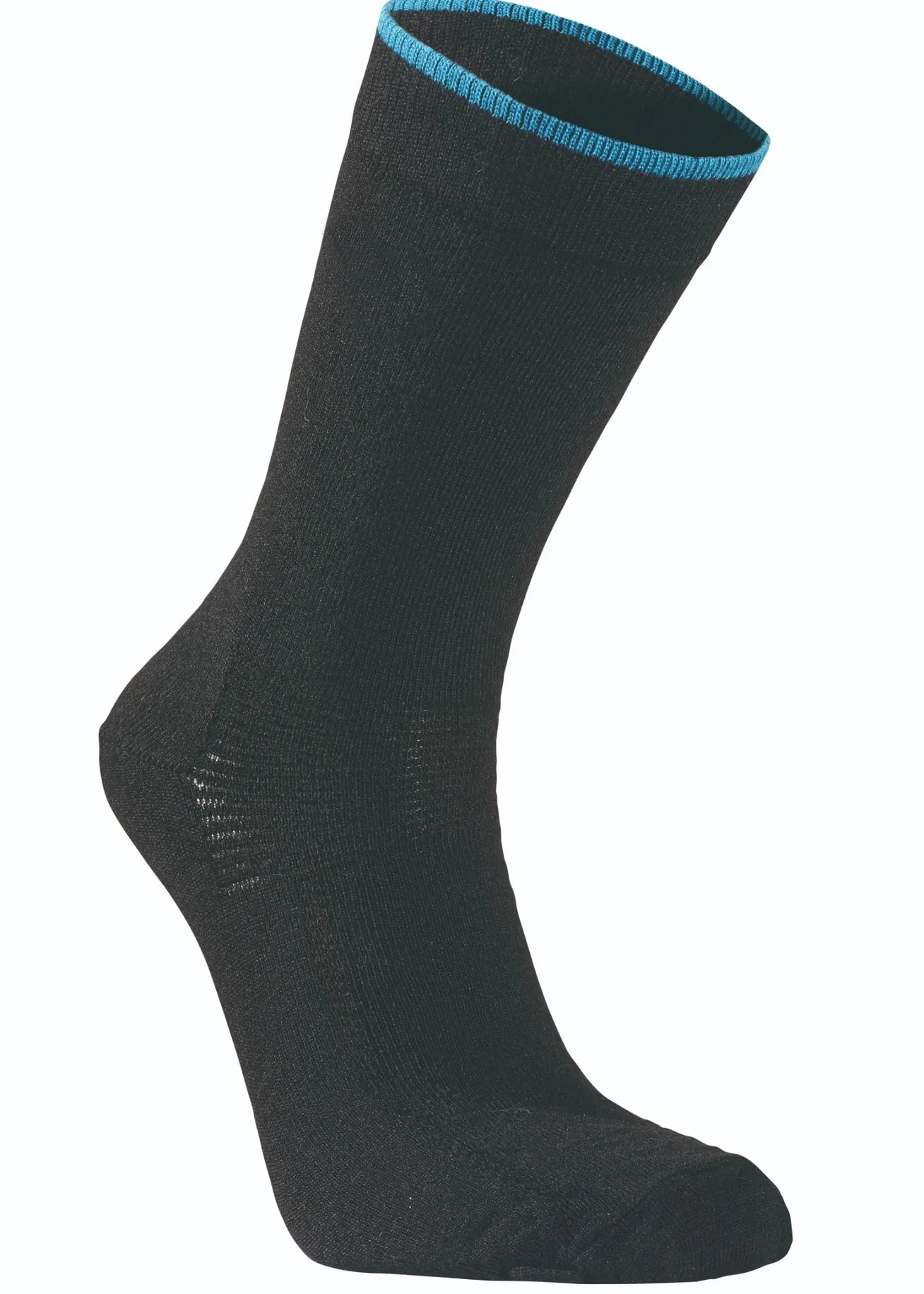 WOOL SOCK, TUNN ULLSTRUMPA MED FÖRSTÄRKNING — TURQUOISE - Ivanhoe of Sweden