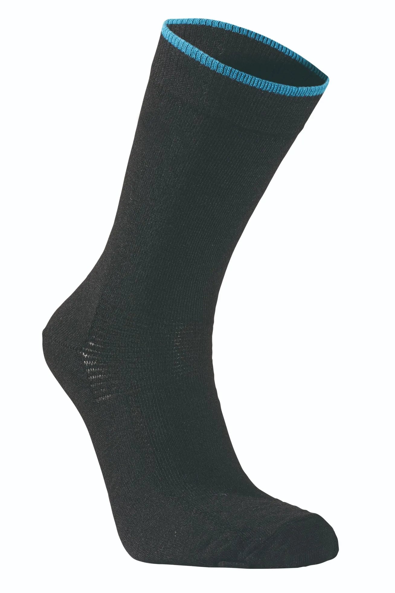 WOOL SOCK, TUNN ULLSTRUMPA MED FÖRSTÄRKNING — TURQUOISE - Ivanhoe of Sweden