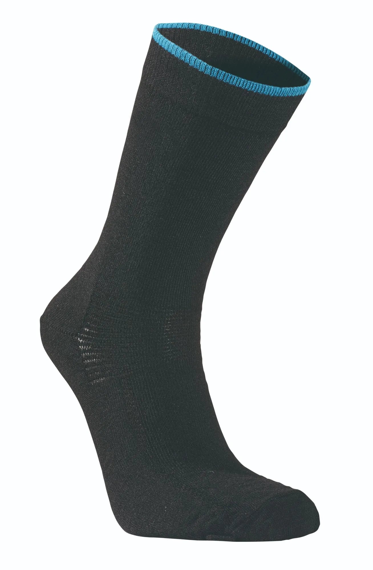 WOOL SOCK, TUNN ULLSTRUMPA MED FÖRSTÄRKNING — TURQUOISE - Ivanhoe of Sweden