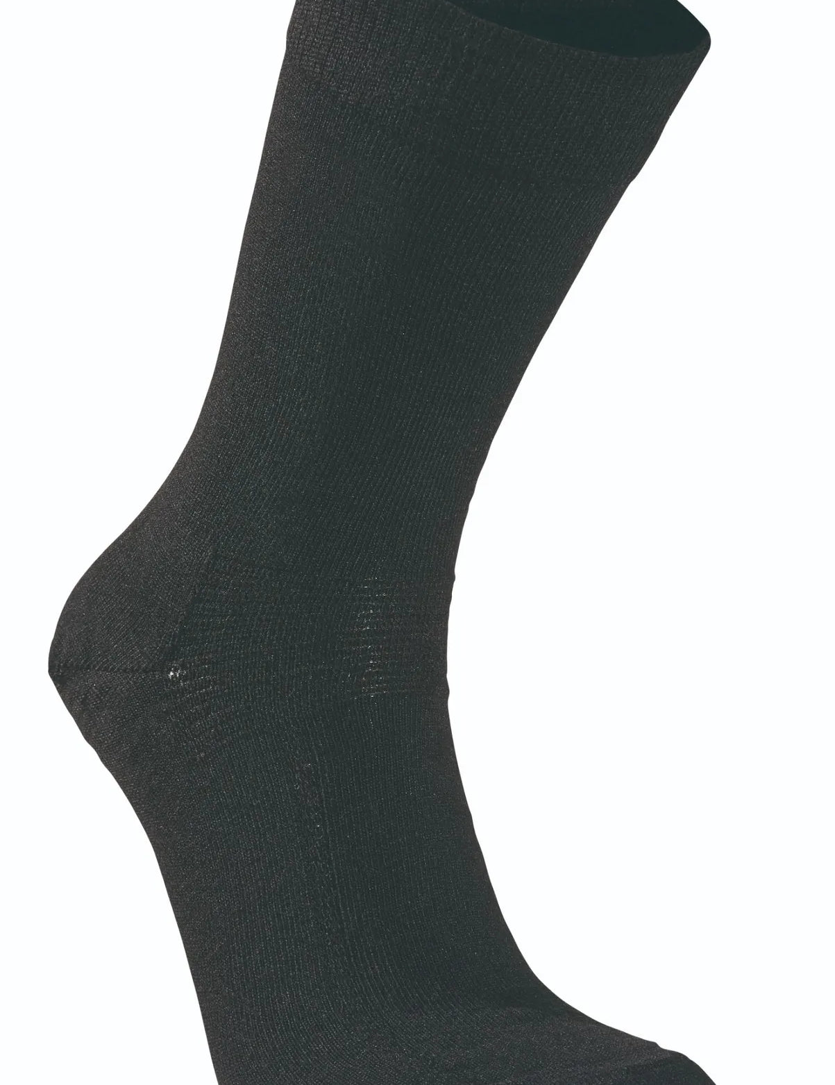 WOOL SOCK, TUNN ULLSTRUMPA MED FÖRSTÄRKNING — BLACK - Ivanhoe of Sweden