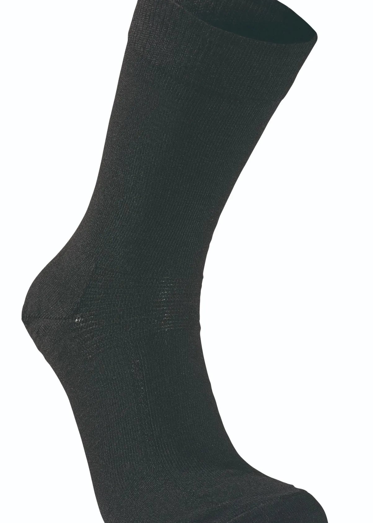 WOOL SOCK, TUNN ULLSTRUMPA MED FÖRSTÄRKNING — BLACK - Ivanhoe of Sweden