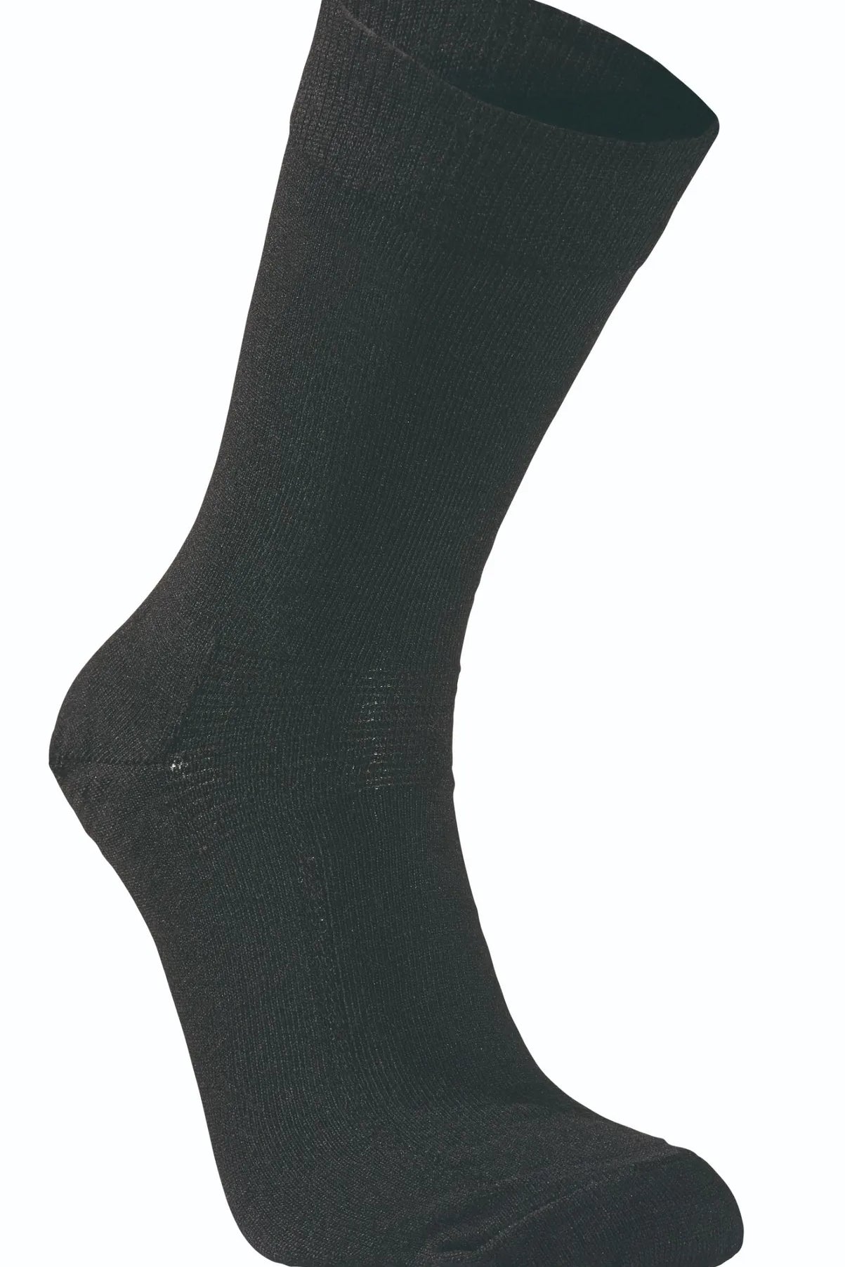 WOOL SOCK, TUNN ULLSTRUMPA MED FÖRSTÄRKNING — BLACK - Ivanhoe of Sweden