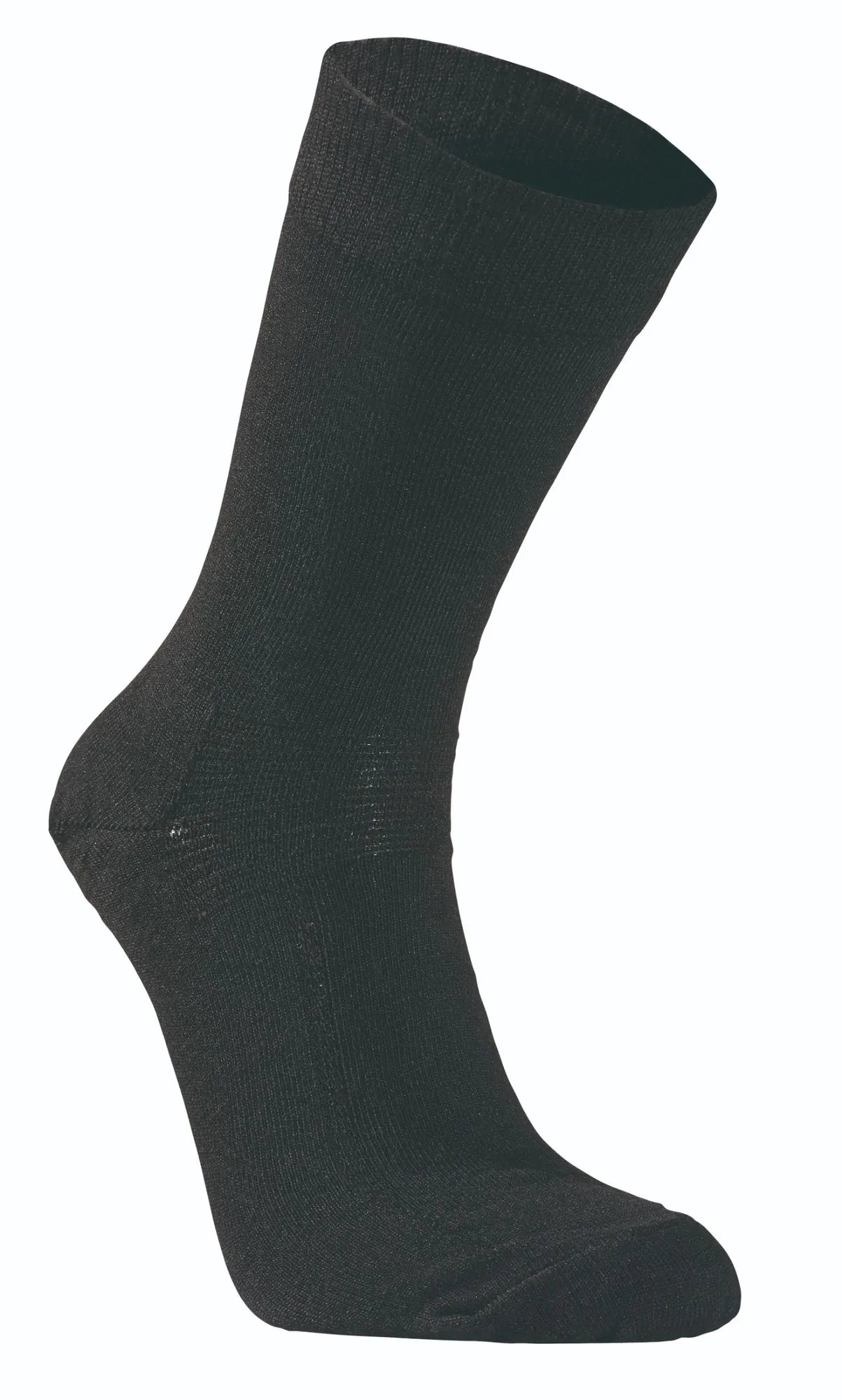 WOOL SOCK, TUNN ULLSTRUMPA MED FÖRSTÄRKNING — BLACK - Ivanhoe of Sweden