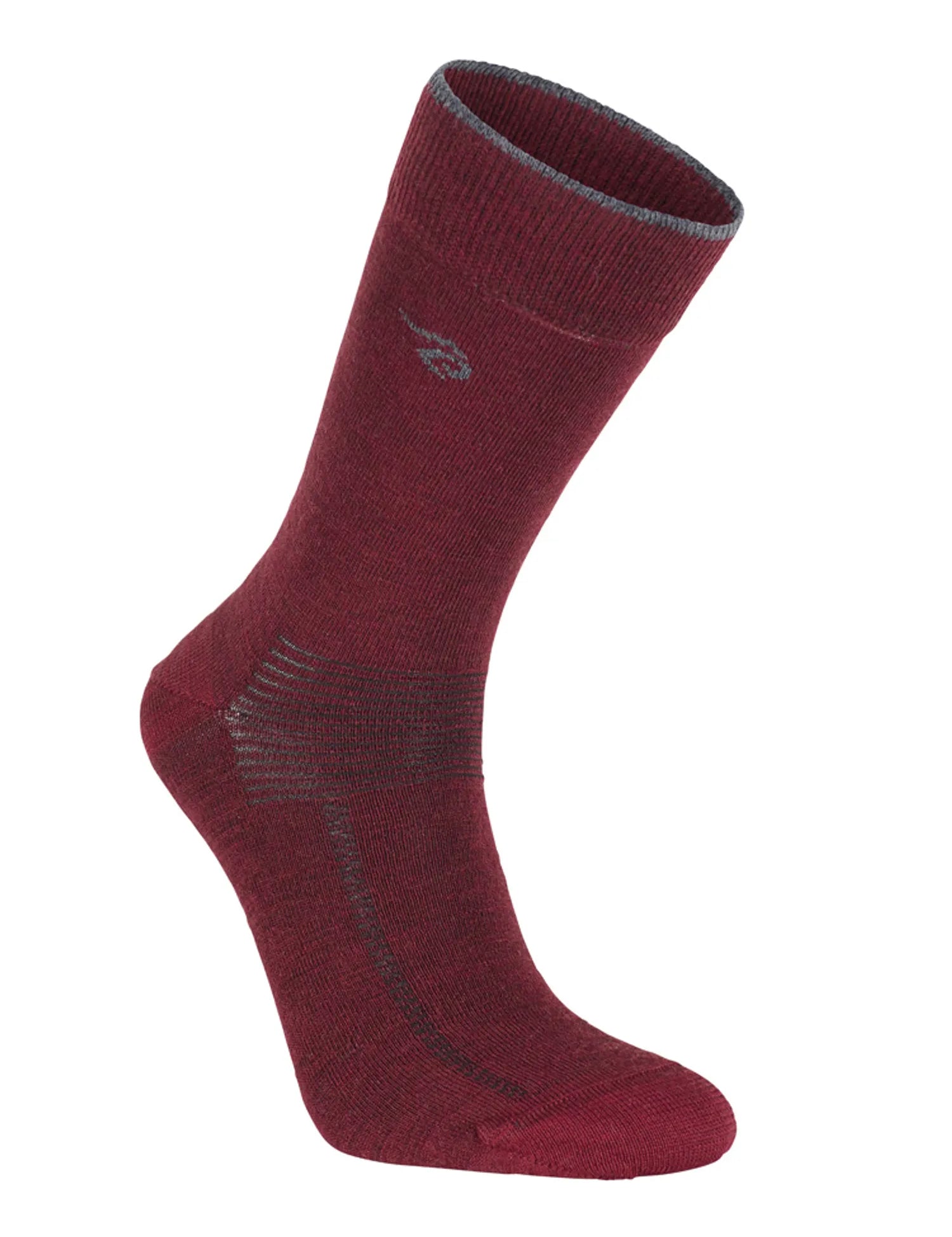 WOOL SOCK, TUNN ULLSTRUMPA MED FÖRSTÄRKNING — RUBY WINE - Ivanhoe of Sweden