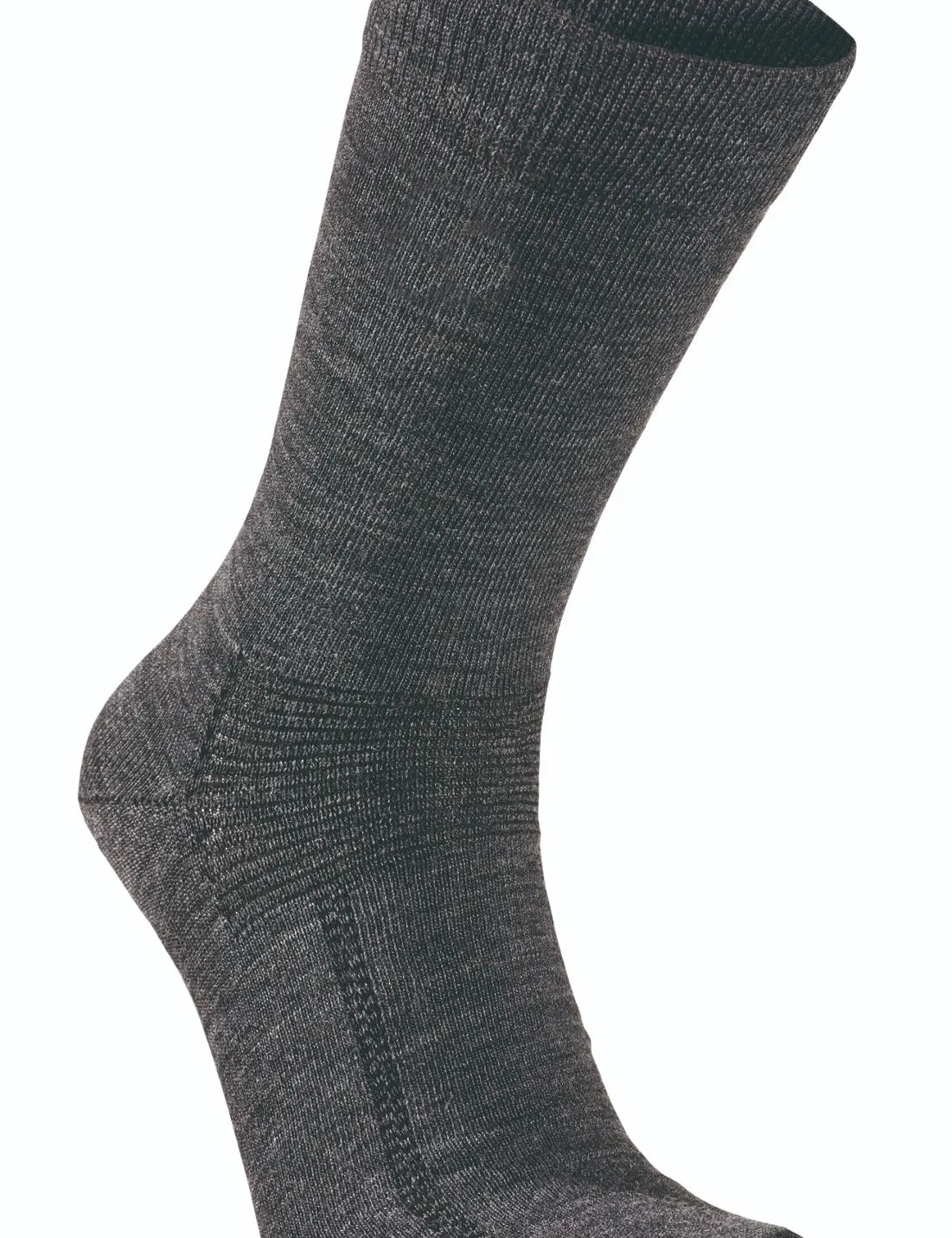 WOOL SOCK, TUNN ULLSTRUMPA MED FÖRSTÄRKNING — GREY MARL - Ivanhoe of Sweden