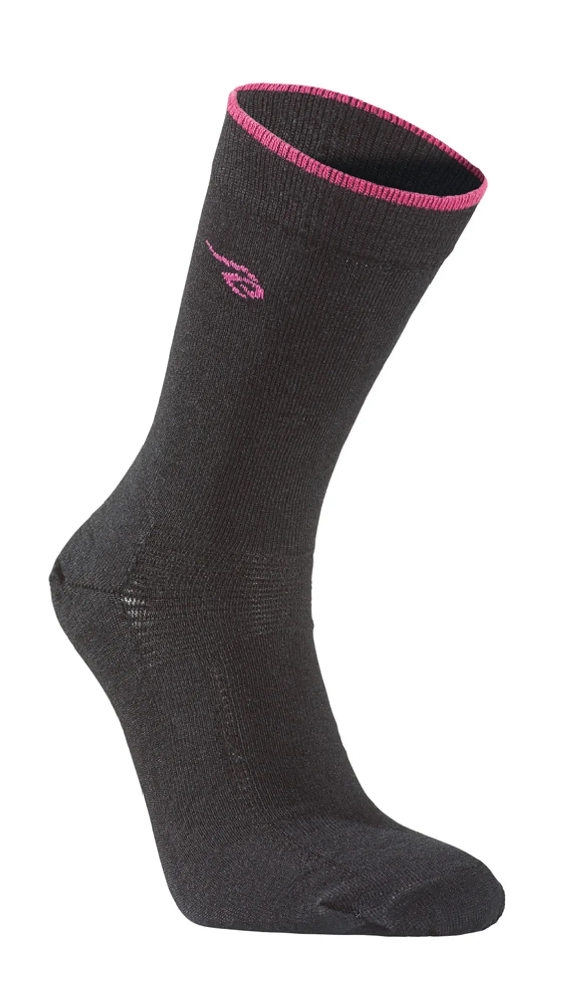 WOOL SOCK, TUNN ULLSTRUMPA MED FÖRSTÄRKNING — CERISE - Ivanhoe of Sweden