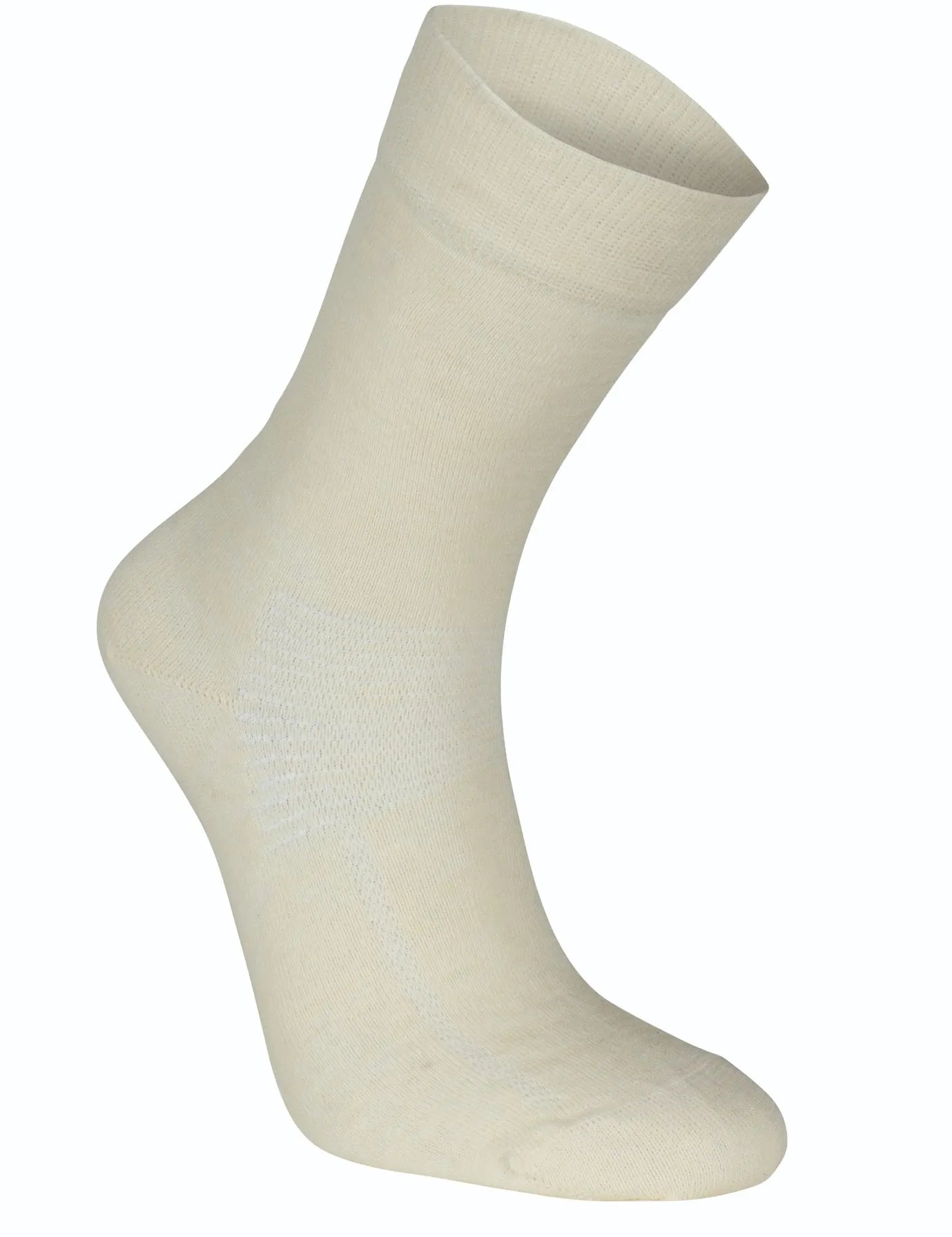 WOOL SOCK, TUNN ULLSTRUMPA MED FÖRSTÄRKNING — NATURAL WHITE - Ivanhoe of Sweden