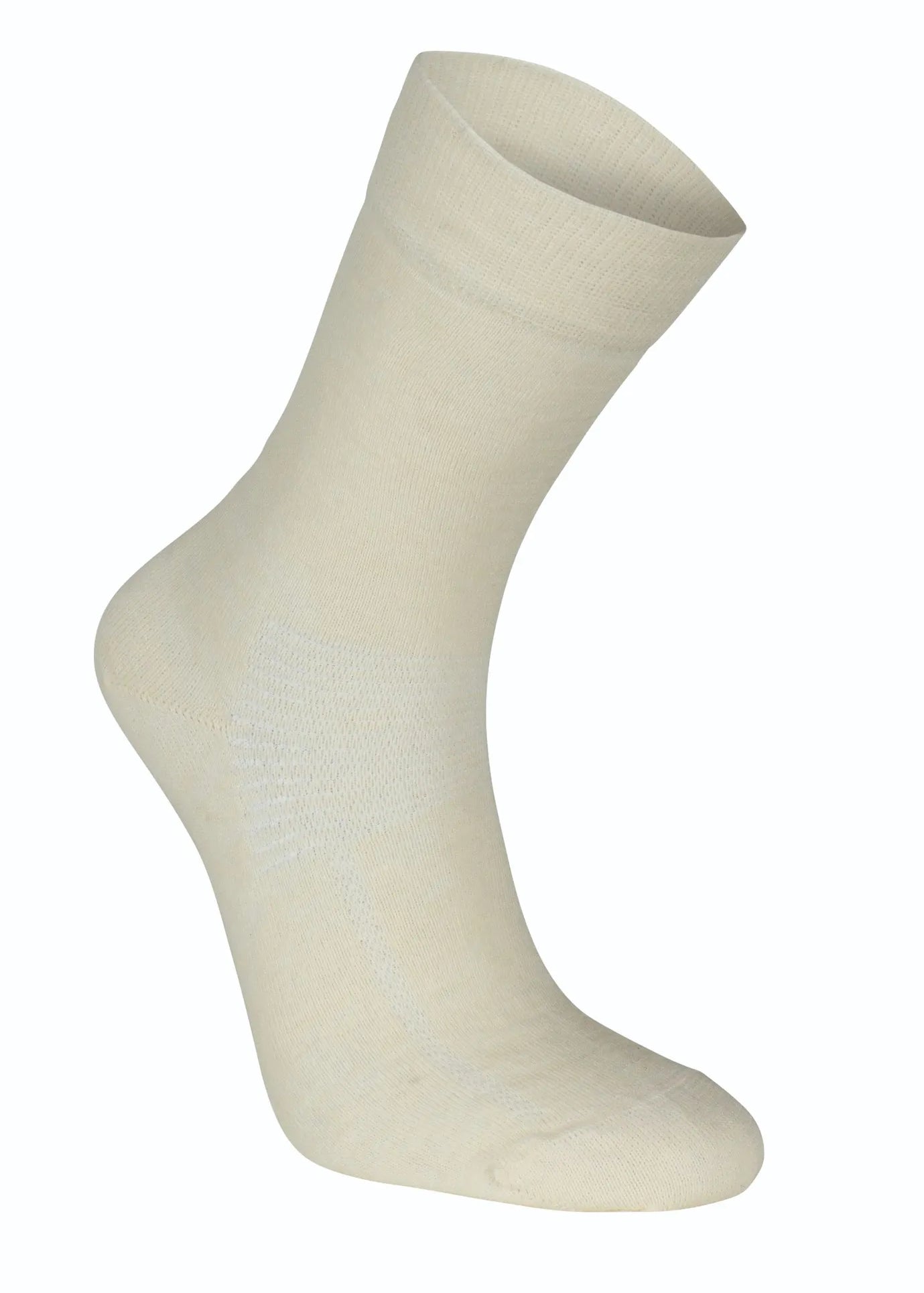 WOOL SOCK, TUNN ULLSTRUMPA MED FÖRSTÄRKNING — NATURAL WHITE - Ivanhoe of Sweden