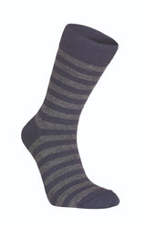 WOOL SOCK STRIPE — LIGHT NAVY