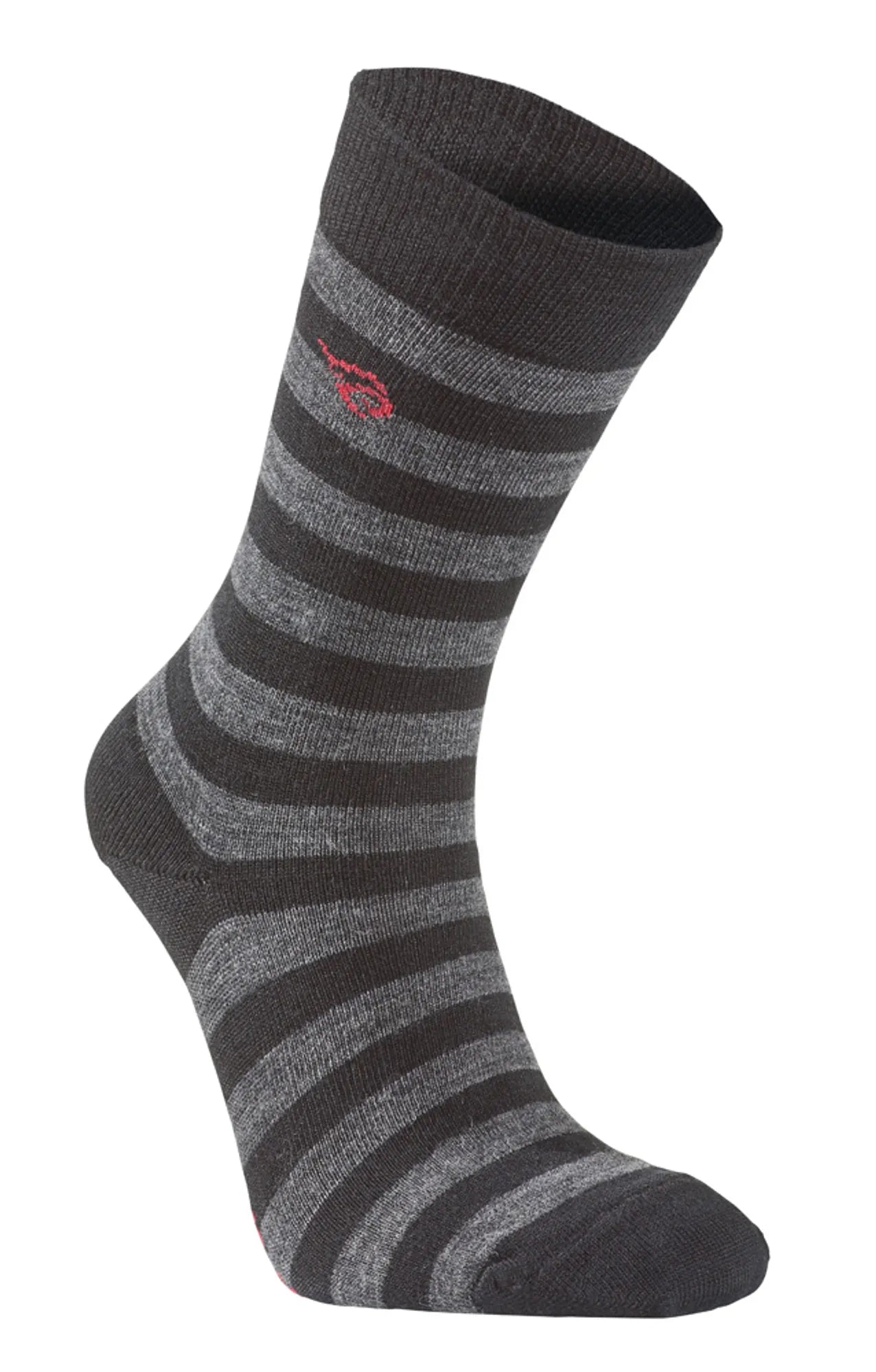 WOOL SOCK STRIPE, TUNN RANDIG ULLSTRUMPA — BLACK - Ivanhoe of Sweden