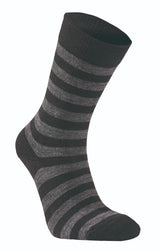 WOOL SOCK STRIPE — BLACK