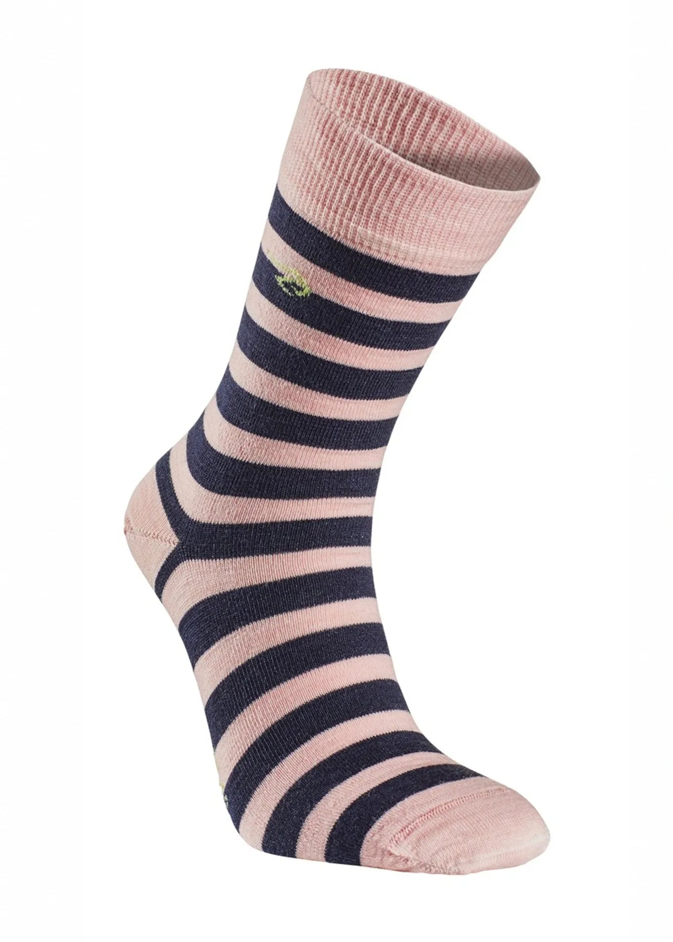 WOOL SOCK STRIPE, TUNN RANDIG ULLSTRUMPA — PINK - Ivanhoe of Sweden