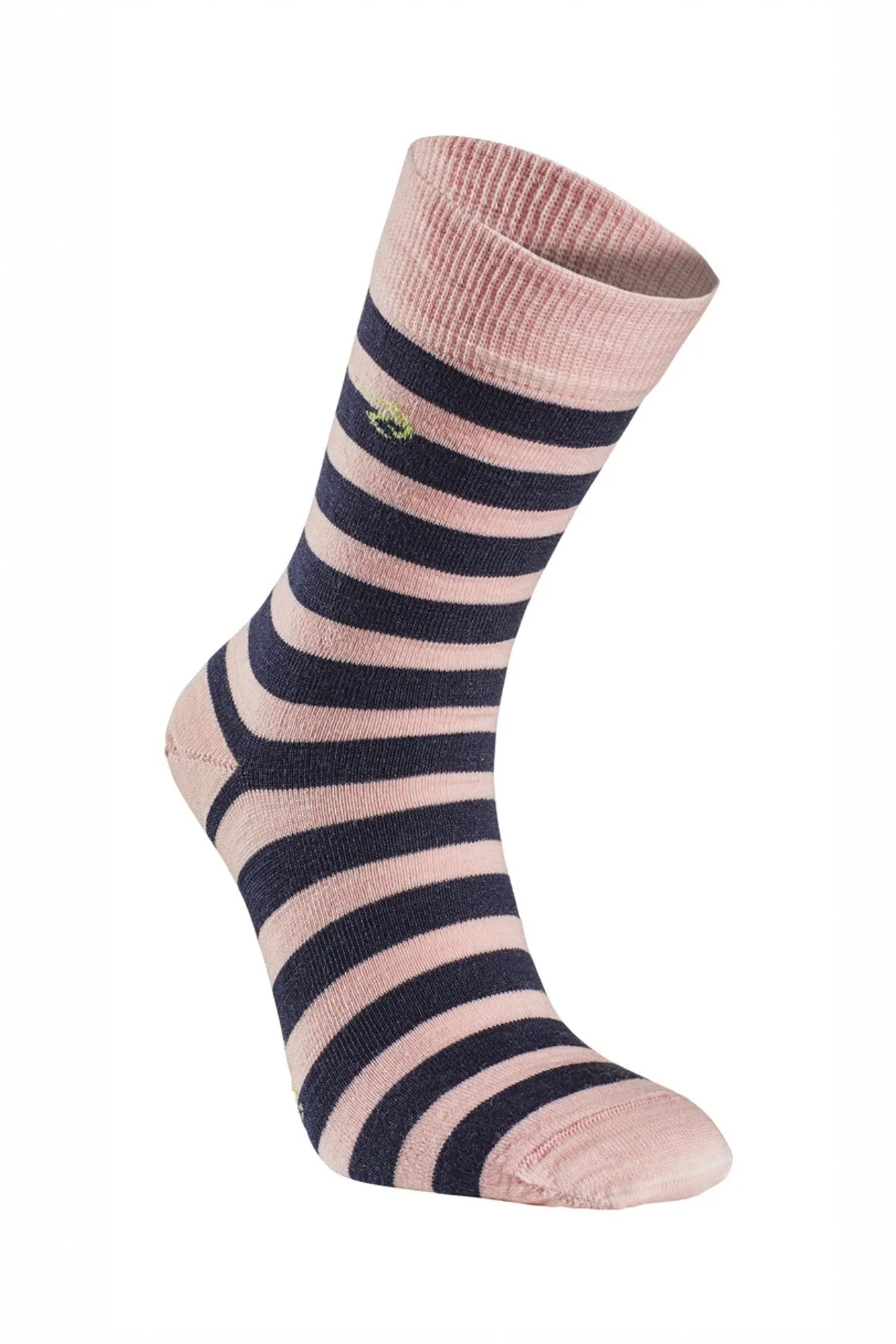 WOOL SOCK STRIPE, TUNN RANDIG ULLSTRUMPA — PINK - Ivanhoe of Sweden