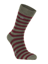 WOOL SOCK STRIPE — LODEN GREEN