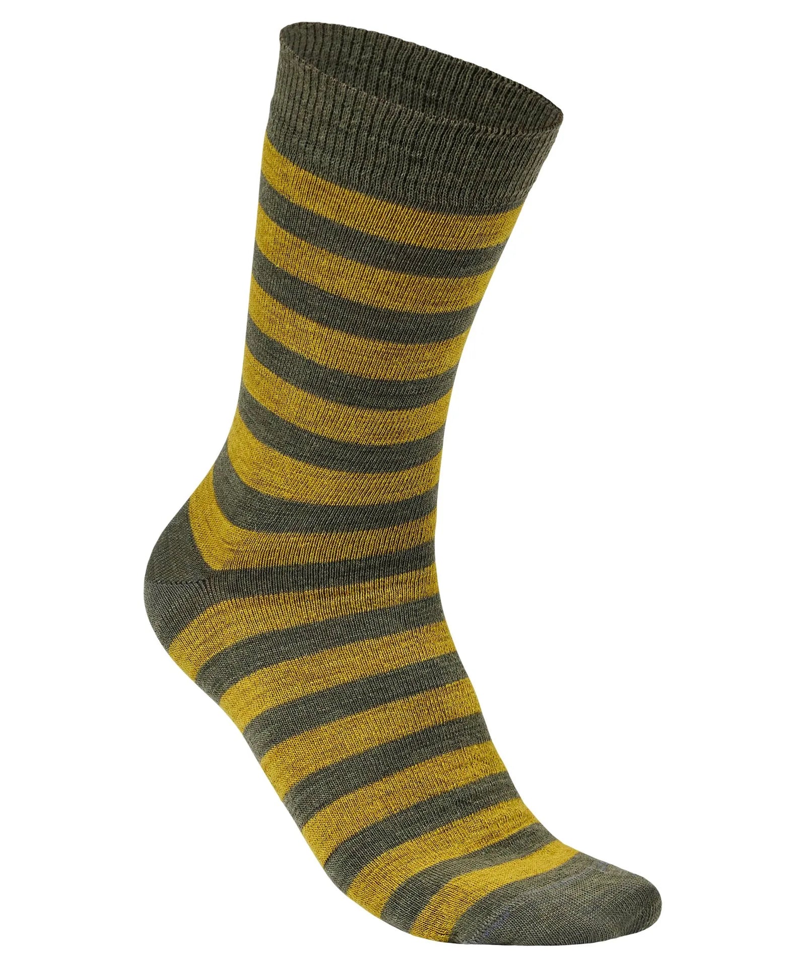 WOOL SOCK STRIPE, TUNN RANDIG ULLSTRUMPA — GOLDEN PALM - Ivanhoe of Sweden