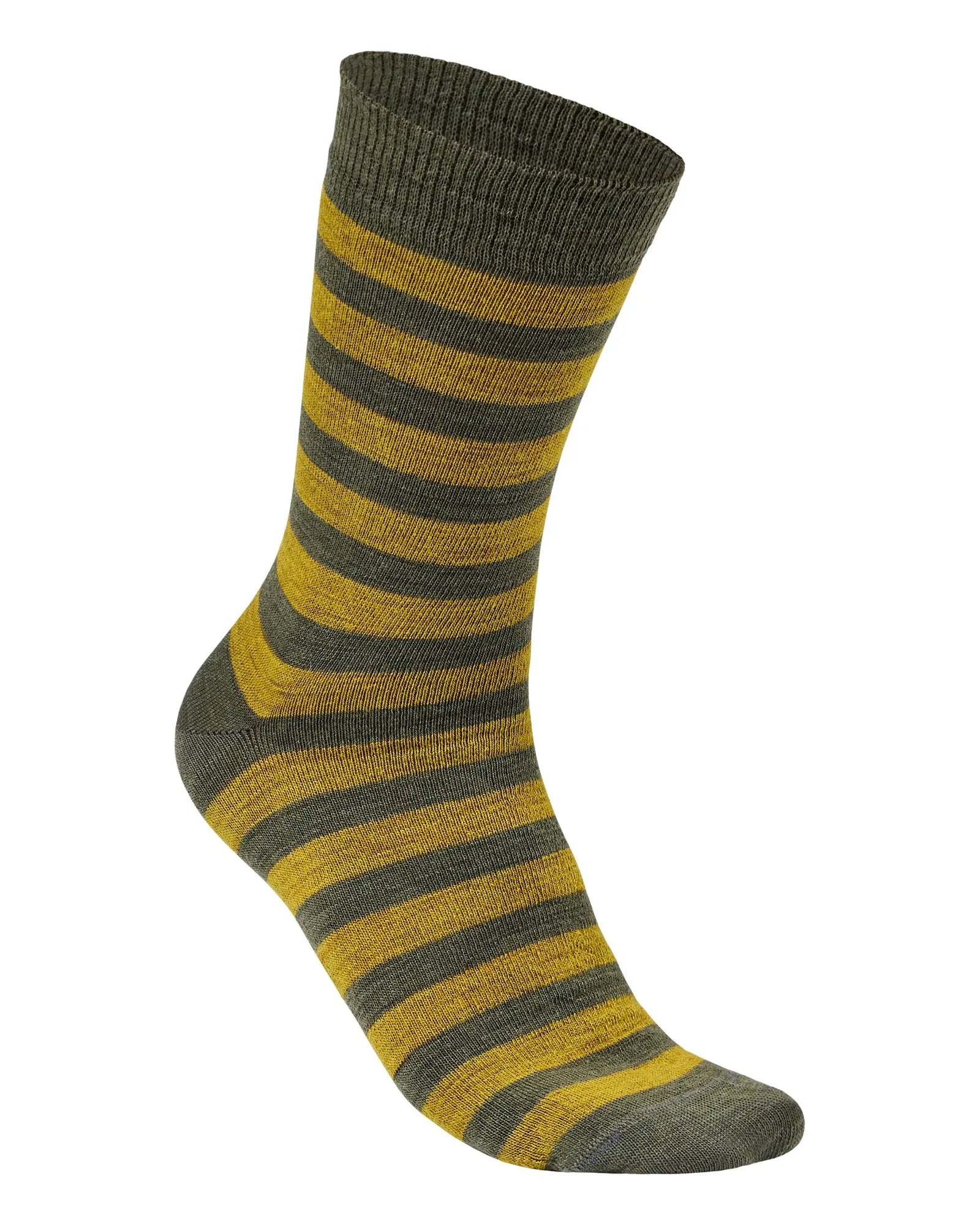 WOOL SOCK STRIPE, TUNN RANDIG ULLSTRUMPA — GOLDEN PALM - Ivanhoe of Sweden