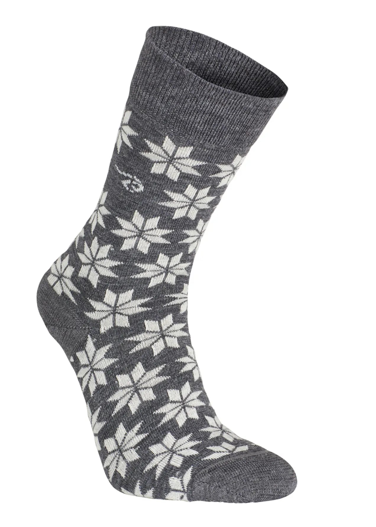 WOOL SOCK SNOWFLAKE — GREY MARL - Ivanhoe of Sweden