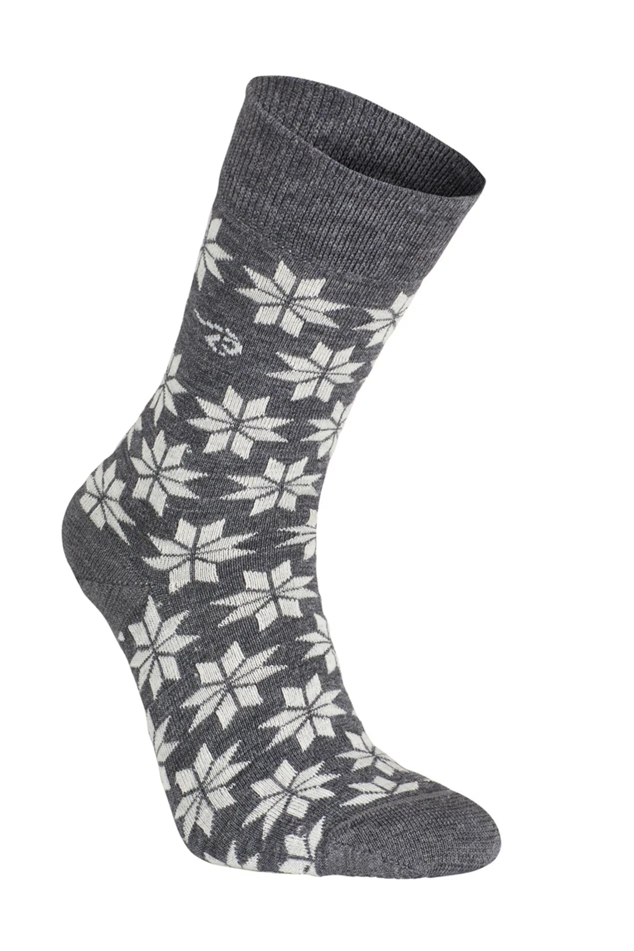 WOOL SOCK SNOWFLAKE — GREY MARL - Ivanhoe of Sweden