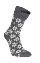 WOOL SOCK SNOWFLAKE — GREY MARL