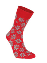 WOOL SOCK SNOWFLAKE — CHILLI RED