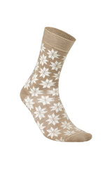 WOOL SOCK SNOWFLAKE — SAND