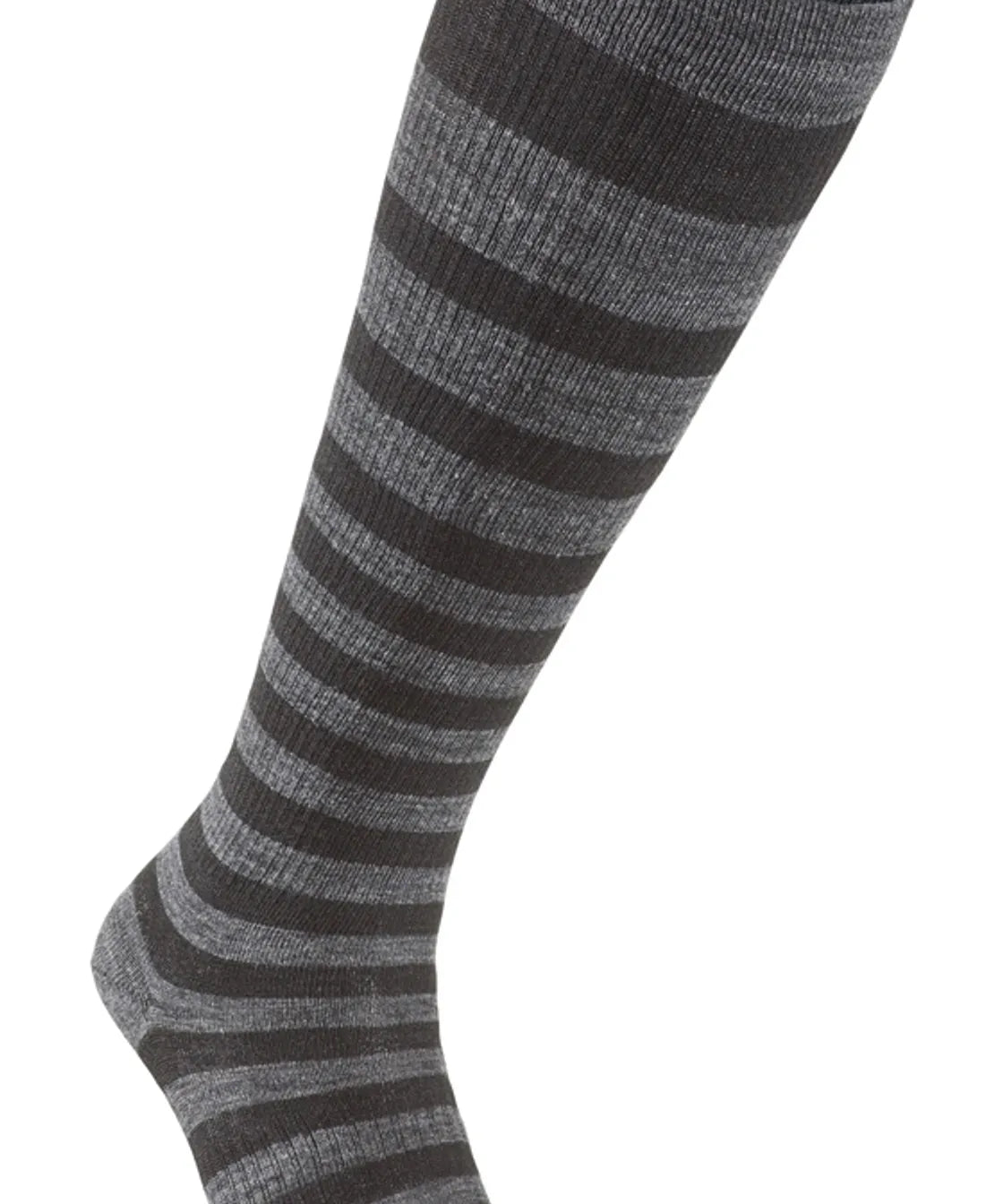 WOOL SOCK COMPRESSION STRIPE, KOMPRESSIONSSTRUMPA I ULL — BLACK - Ivanhoe of Sweden