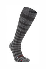 WOOL SOCK COMPRESSION STRIPE  — BLACK