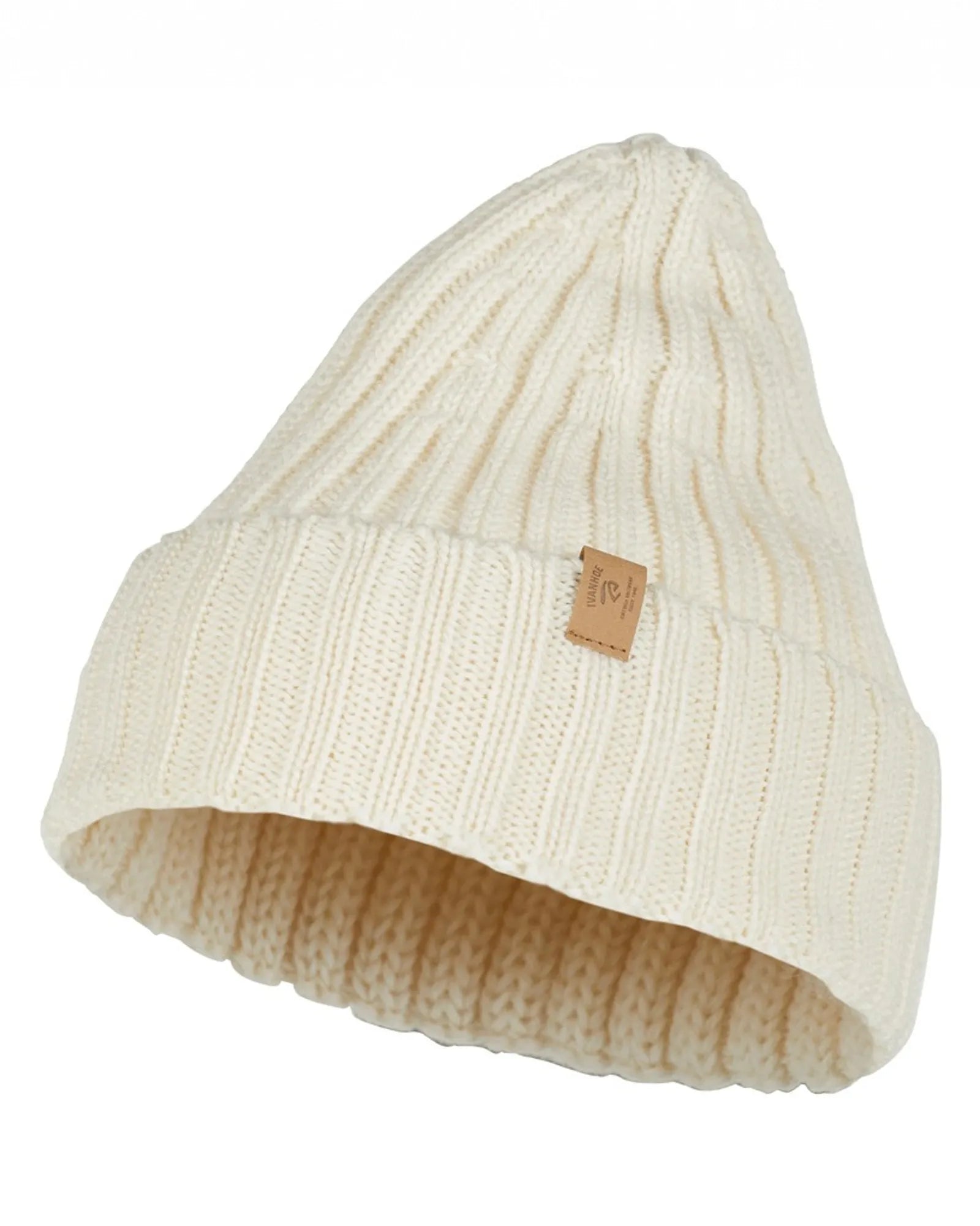 NLS RIB HAT, 100% OFÄRGAD ULL — NATURAL WHITE - Ivanhoe of Sweden