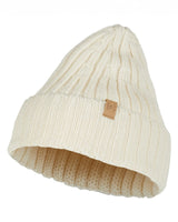 NLS RIB HAT, 100% OFÄRGAD ULL  — NATURAL WHITE